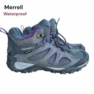 Merrell Yokota 2 Mid Top Ankle Waterproof Gray Hiking Walk Outdoor Boot Women 8
